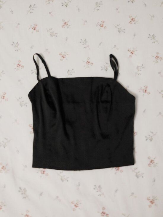 Sunday Best Tops - Aritzia Sunday Best Shimmer Satin Black Camisole XXS